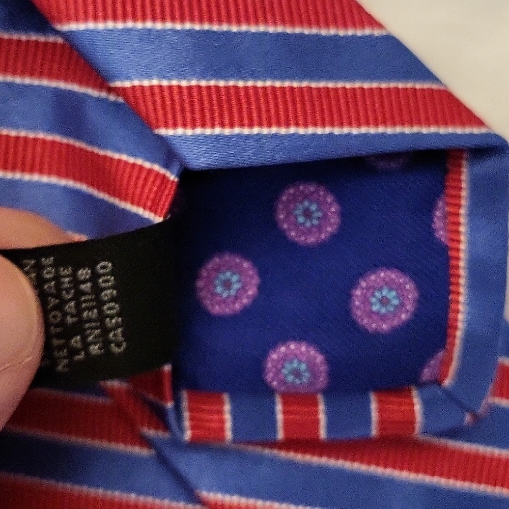 Men's Ted Baker Red/Blue Stripes Thin Tie š - Picture 10 of 12